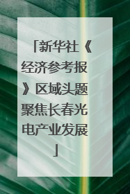 新华社《经济参考报》区域头题聚焦长春光电产业发展