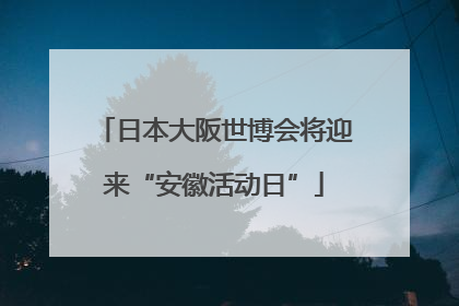 日本大阪世博会将迎来“安徽活动日”