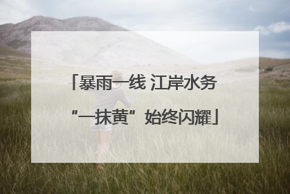 暴雨一线 江岸水务“一抹黄”始终闪耀