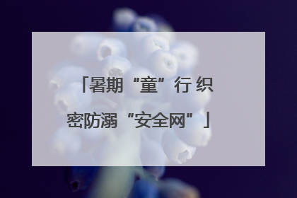 暑期“童”行 织密防溺“安全网”
