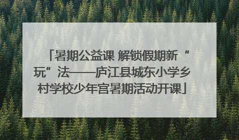 暑期公益课 解锁假期新“玩”法——庐江县城东小学乡村学校少年宫暑期活动开课