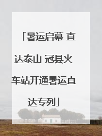 暑运启幕 直达泰山 冠县火车站开通暑运直达专列