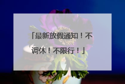最新放假通知！不调休！不限行！