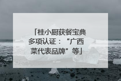 桂小厨获餐宝典多项认证：“广西菜代表品牌”等