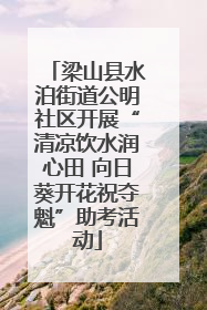 梁山县水泊街道公明社区开展“清凉饮水润心田 向日葵开花祝夺魁”助考活动