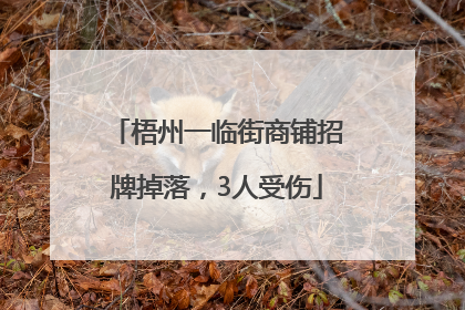 梧州一临街商铺招牌掉落，3人受伤