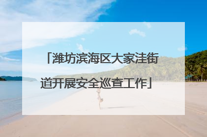 潍坊滨海区大家洼街道开展安全巡查工作