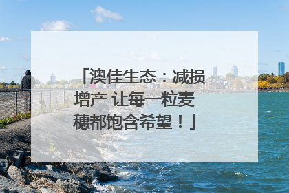 澳佳生态：减损增产 让每一粒麦穗都饱含希望！