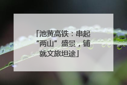 池黄高铁：串起“两山”盛景，铺就文旅坦途