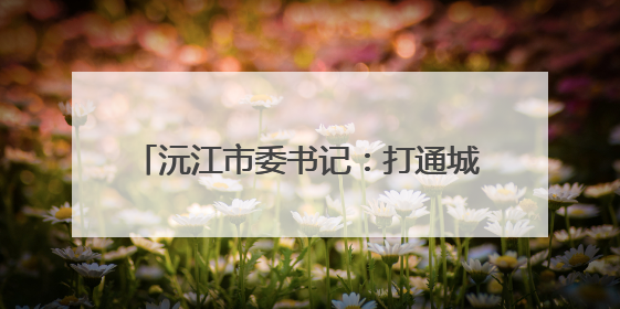 沅江市委书记：打通城市脉络 守护碧水蓝天