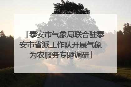 泰安市气象局联合驻泰安市省派工作队开展气象为农服务专题调研