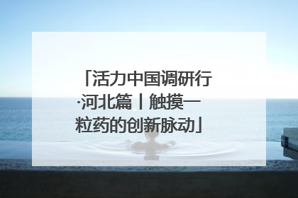 活力中国调研行·河北篇丨触摸一粒药的创新脉动