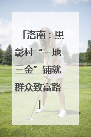 洛南：黑彰村“一地三金”铺就群众致富路