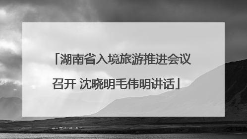 湖南省入境旅游推进会议召开 沈晓明毛伟明讲话