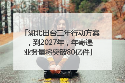 湖北出台三年行动方案，到2027年，年寄递业务量将突破80亿件