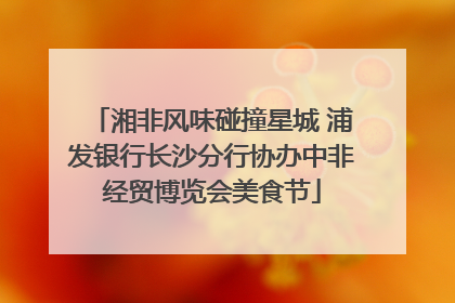 湘非风味碰撞星城 浦发银行长沙分行协办中非经贸博览会美食节