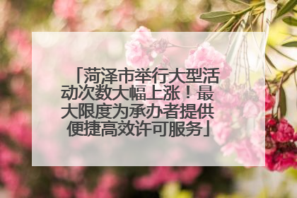 菏泽市举行大型活动次数大幅上涨！最大限度为承办者提供便捷高效许可服务