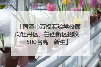 菏泽市万福实验学校面向牡丹区、鲁西新区招收500名高一新生