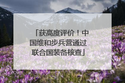 获高度评价！中国维和步兵营通过联合国装备核查