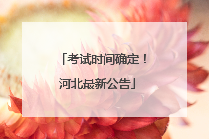 考试时间确定！河北最新公告