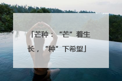 芒种：“芒”着生长，“种”下希望