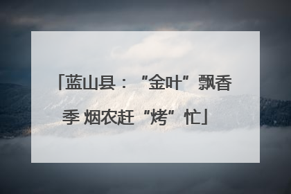 蓝山县：“金叶”飘香季 烟农赶“烤”忙