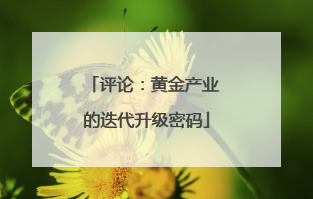 评论：黄金产业的迭代升级密码
