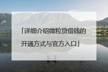 详细介绍微粒贷借钱的开通方式与官方入口