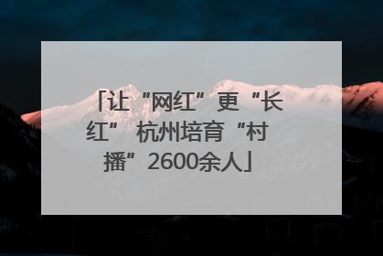 让“网红”更“长红” 杭州培育“村播”2600余人
