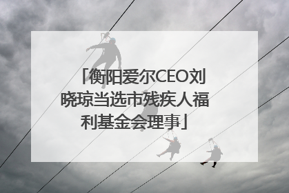 衡阳爱尔CEO刘晓琼当选市残疾人福利基金会理事