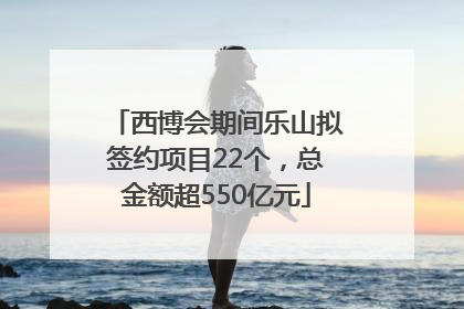 西博会期间乐山拟签约项目22个，总金额超550亿元