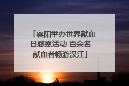 襄阳举办世界献血日感恩活动 百余名献血者畅游汉江