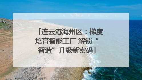 连云港海州区：梯度培育智能工厂 解锁“智造”升级新密码