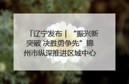 辽宁发布｜“振兴新突破 决胜勇争先”锦州市纵深推进区域中心城市建设 打造高质量发展新增长极