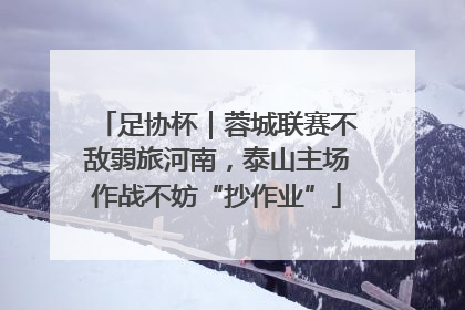 足协杯｜蓉城联赛不敌弱旅河南，泰山主场作战不妨“抄作业”