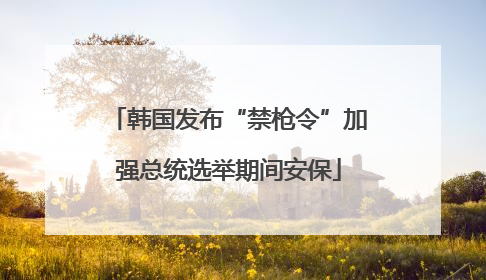 韩国发布“禁枪令”加强总统选举期间安保