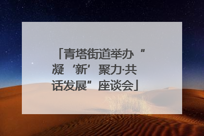 青塔街道举办“凝‘新’聚力·共话发展”座谈会