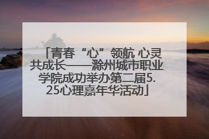 青春“心”领航 心灵共成长——滁州城市职业学院成功举办第二届5.25心理嘉年华活动