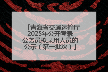 青海省交通运输厅2025年公开考录公务员拟录用人员的公示（第一批次）