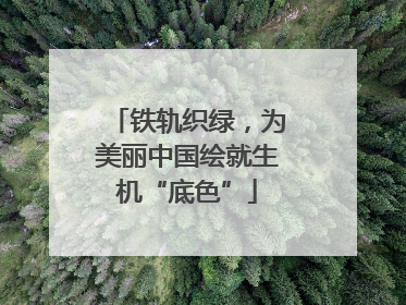 铁轨织绿，为美丽中国绘就生机“底色”