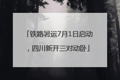铁路暑运7月1日启动，四川新开三对动卧