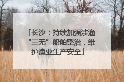 长沙：持续加强涉渔“三无”船舶整治，维护渔业生产安全