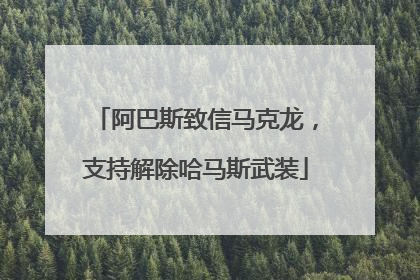 阿巴斯致信马克龙，支持解除哈马斯武装