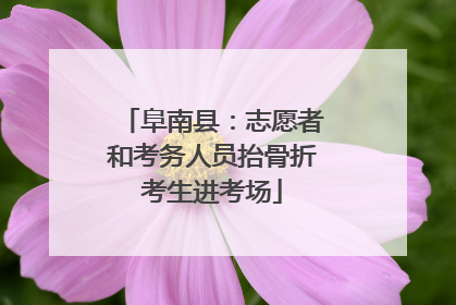 阜南县：志愿者和考务人员抬骨折考生进考场