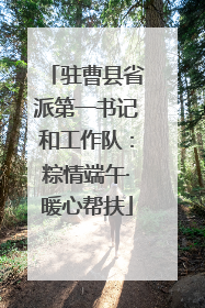 驻曹县省派第一书记和工作队：粽情端午·暖心帮扶