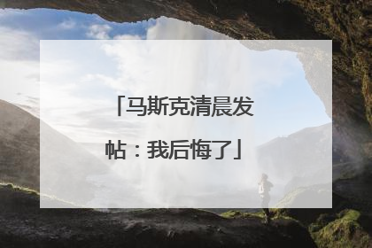 马斯克清晨发帖：我后悔了