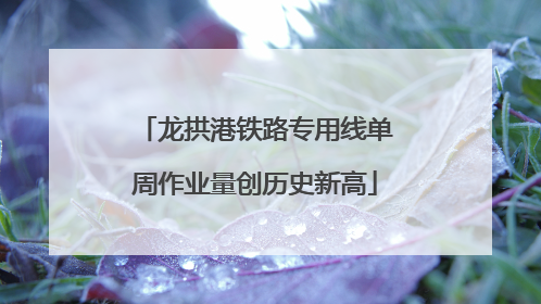 龙拱港铁路专用线单周作业量创历史新高