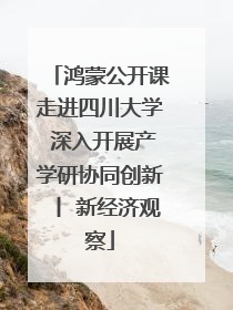 鸿蒙公开课走进四川大学 深入开展产学研协同创新丨 新经济观察
