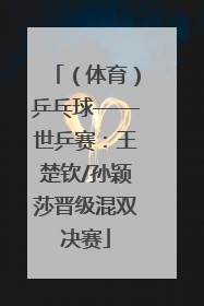 （体育）乒乓球——世乒赛：王楚钦/孙颖莎晋级混双决赛