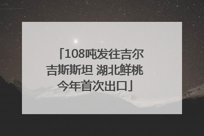 108吨发往吉尔吉斯斯坦 湖北鲜桃今年首次出口